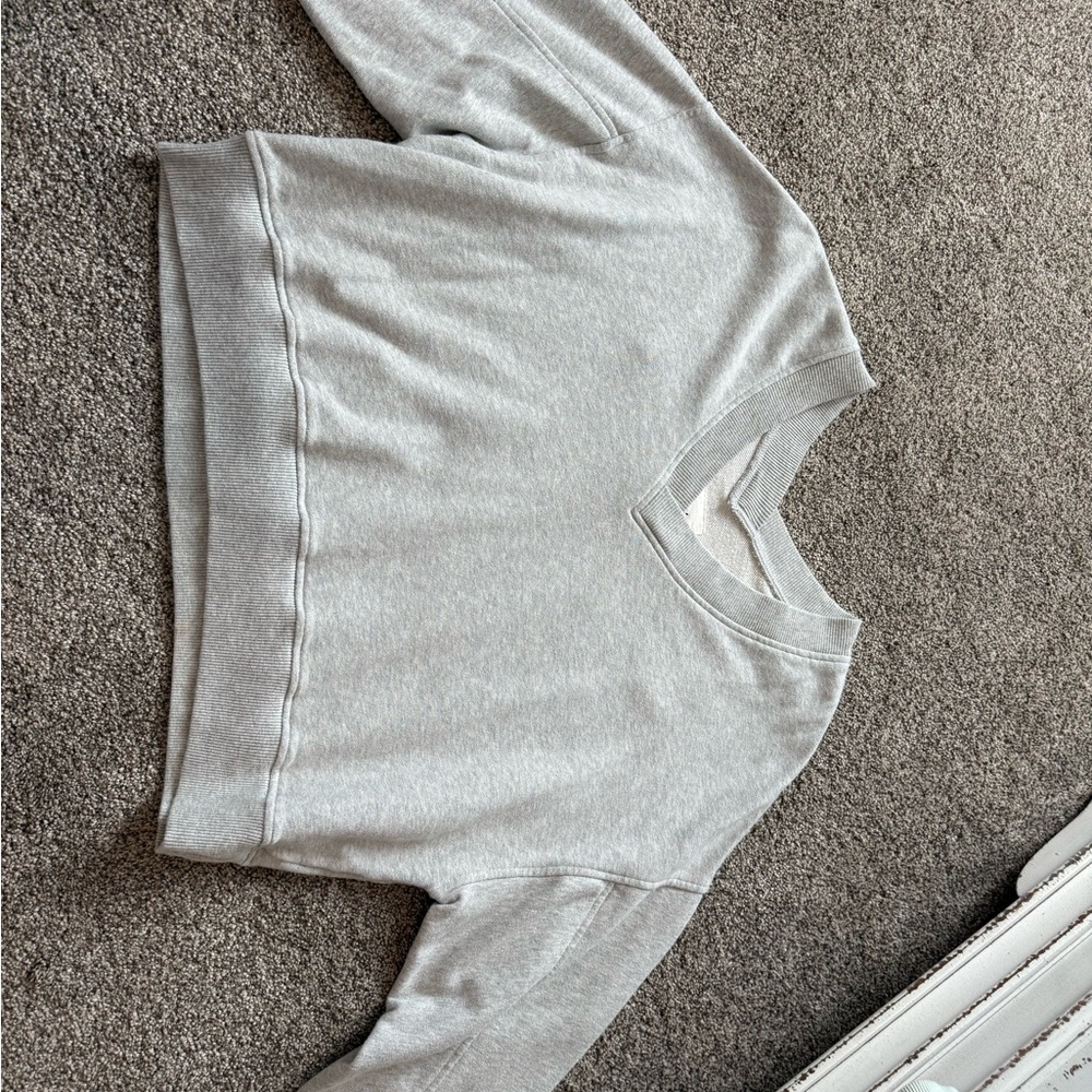 Aerie Light Gray V-Neck Sweater